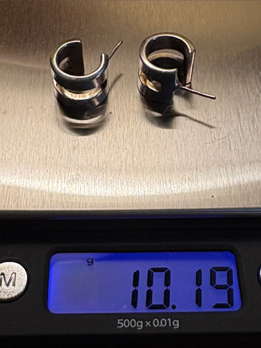 Vintage Split-Band Sterling Silver Open Cuff Earrings